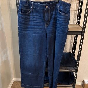a.n.a Dark Blue Flare & Wide Leg Jeans